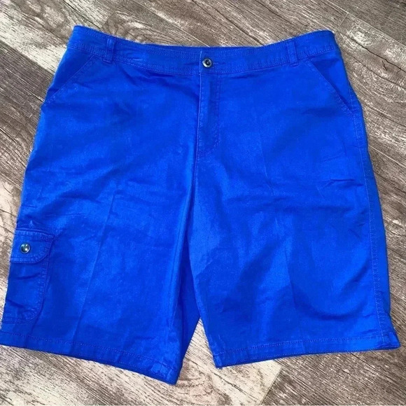croft & barrow Pants - Croft & Barrow Blue Stretch Bermudas Size 16